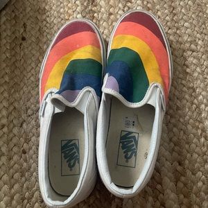 Rainbow Slip On Vans Size 8.5